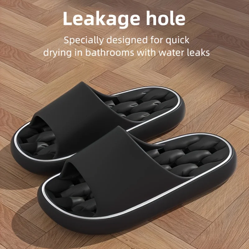 Drain Hole Quick Dry EVA Women Slides Non Slip Lightweight Thick Sole Bathroom Shower Slippers Indoor Outdoor Daily Wear