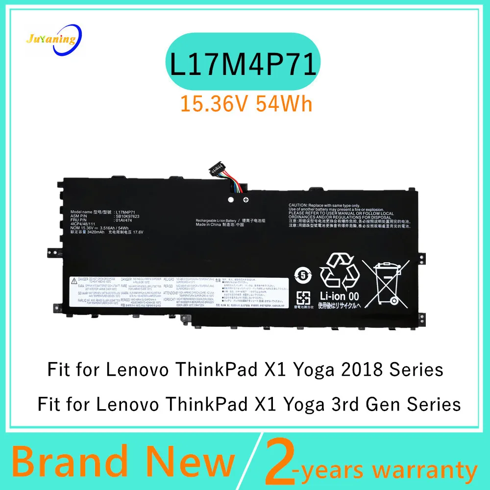 L17C4P71 01AV475 L17M4P71 Laptop Battery For Lenovo ThinkPad X1 Yoga 3rd Gen 2018 Series 01AV499 L17M4P73 01AV474