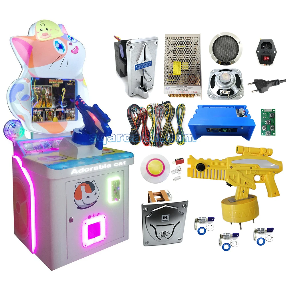 

9 in 1 DIY Children Shooting Game Machine Kit Kid Arcade Gun Cabinet Parts With Shot Mainboard Coin Operated Games