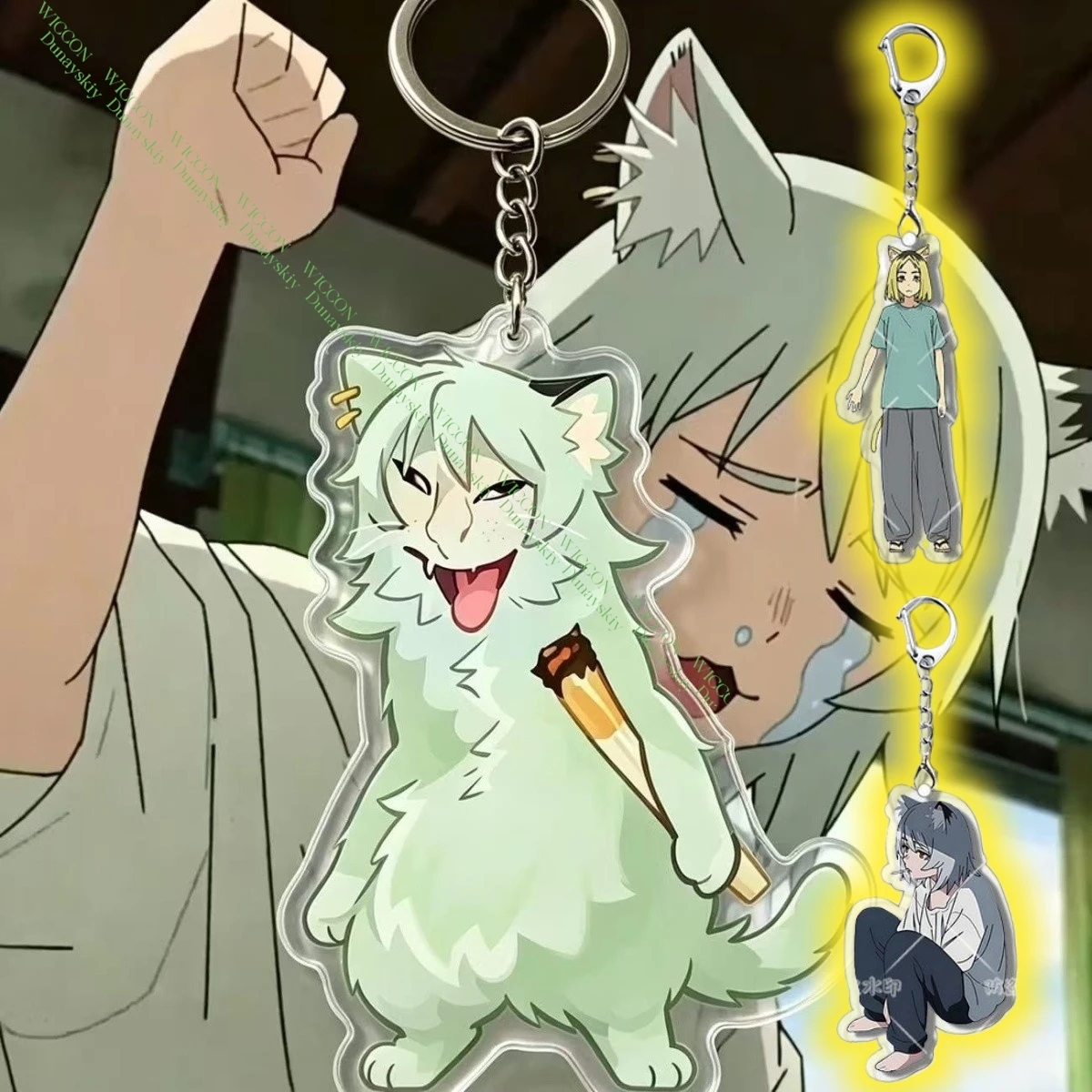 Chainsmoker Cat Keychain Cosplay Accessory: Yaniko Satou Manga 5cm Cute Cartoon Keychain - Backpack & Christmas Gift