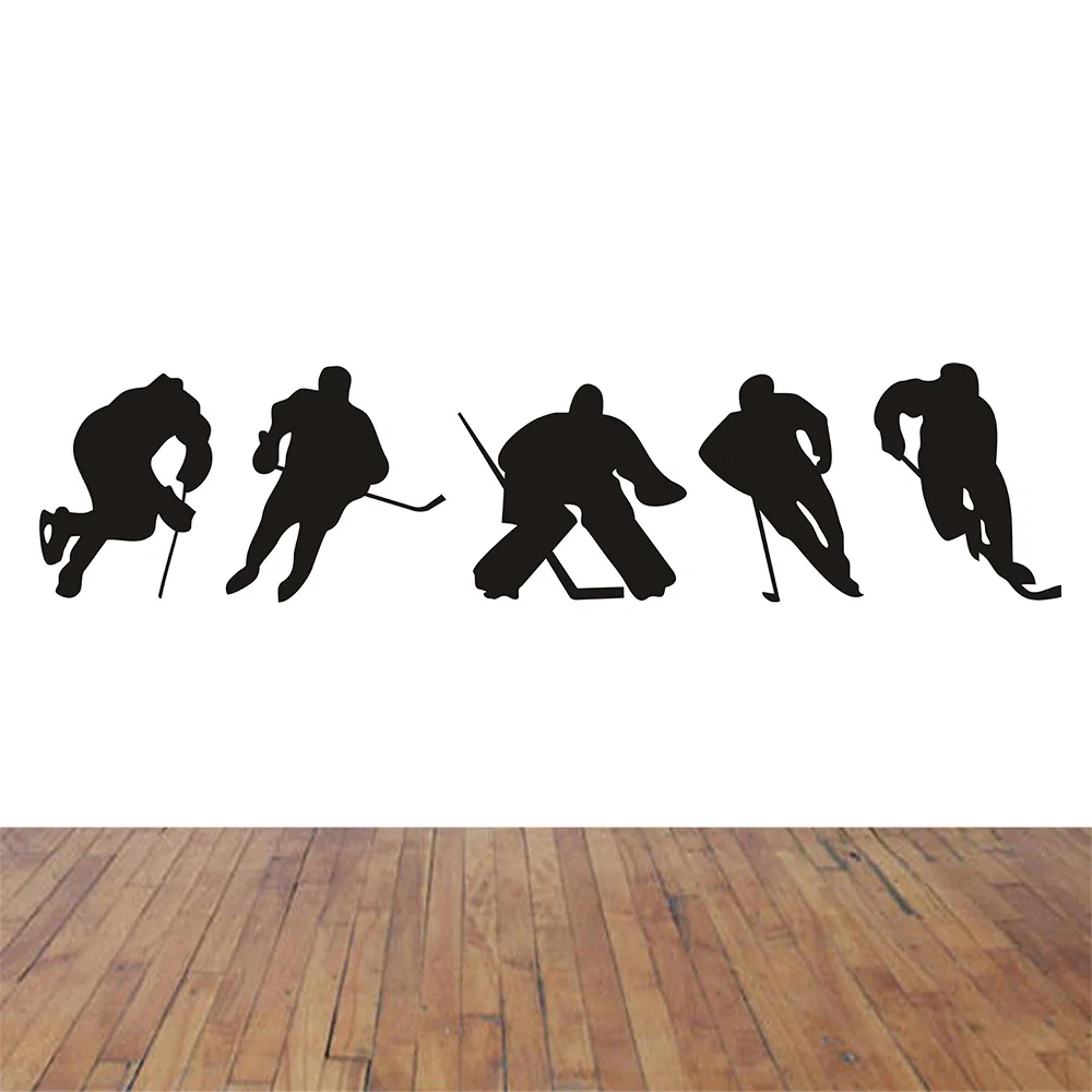 Hot Sale ICE HOCKEY PLAYERS - Wall Decals Stickers Murals Kids (2 Colors) 14x60inch