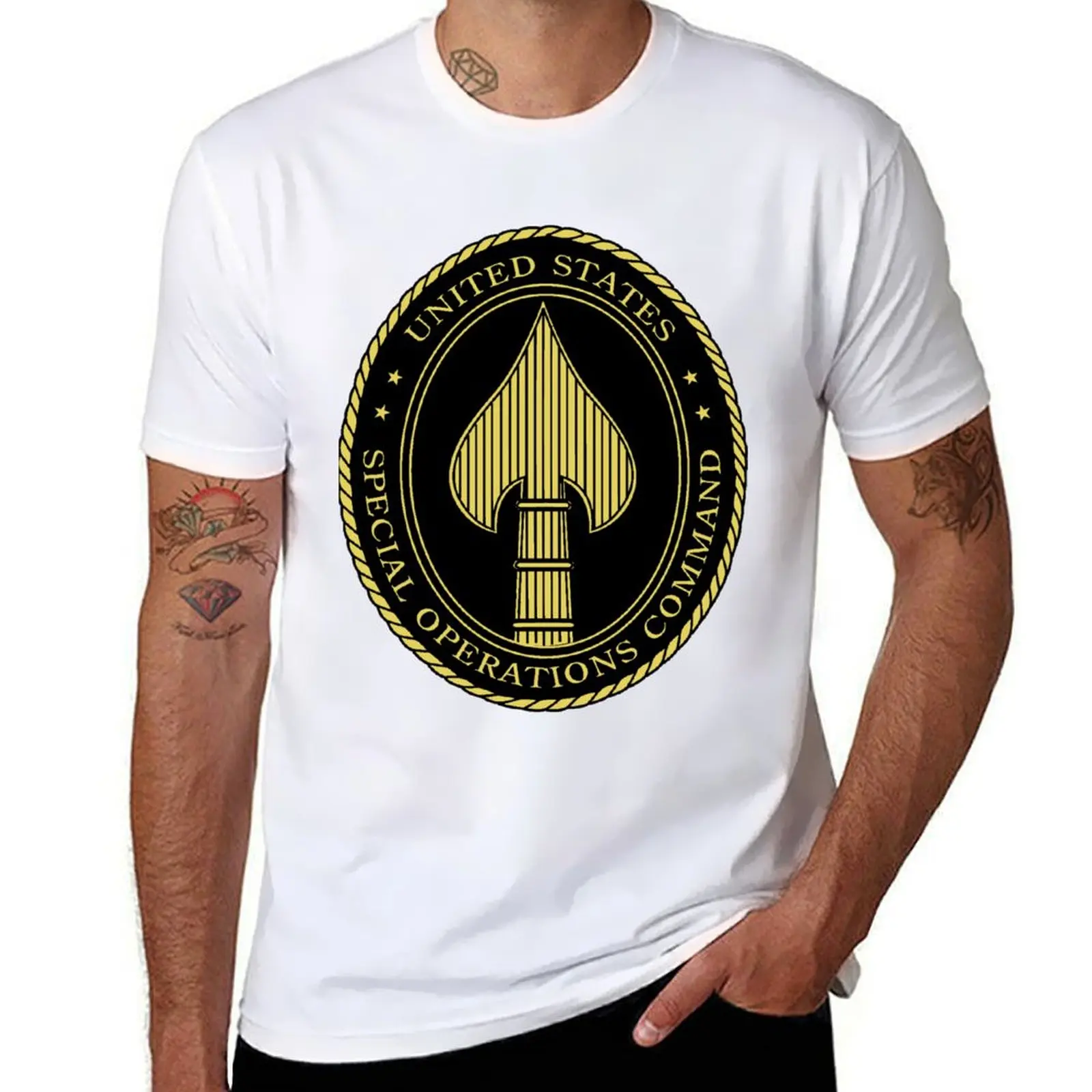 

United States Special Operations Command Insignia T-Shirt Construction Work Tee Shirt