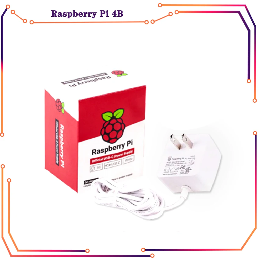 

Raspberry Pi 15.3W USB-C Power Supply The official and recommended USB-C power supply for Raspberry Pi 4 RPI193