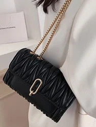 Popular Bag Women's Bag 2024 New Trendy and Versatile Crossbody Bag Wrinkled and High end Feeling Explosive Handbag