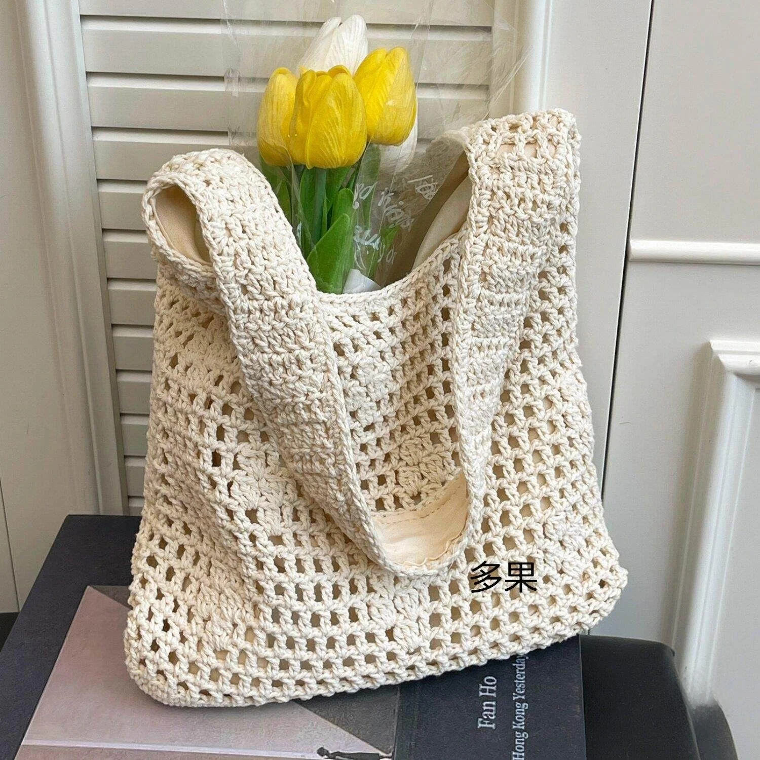 large-capacity-cotton-thread-woven-tote-bag-women-summer-underarm-single-shoulder-commuter-beach-vacation-handbag
