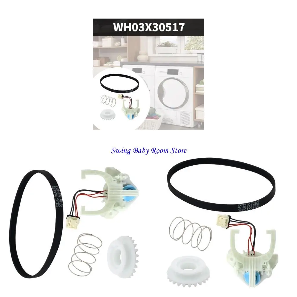 K1AD Washer Repair 4 Piece Set With Actuator Assembly Drive Belt Clutch and Spring for Select Model Replacement Maintenance and