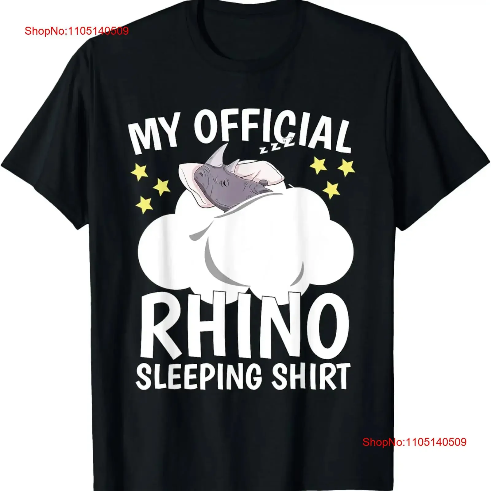 Official Sleeping T Shirt Sleep Pajama Naps PJ Rhino  vintage Washed Soft Comfortable Top For Everyday Wear Breathable