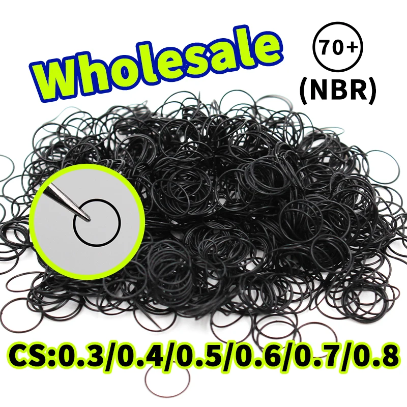 O-ring Wholesale NBR 70A Thickness 0.3/0.4/0.5/0.6/0.7/0.8mmCS Link Nitrile Rubber Gasket Seal Ring Rubber Elastic Free Shipping