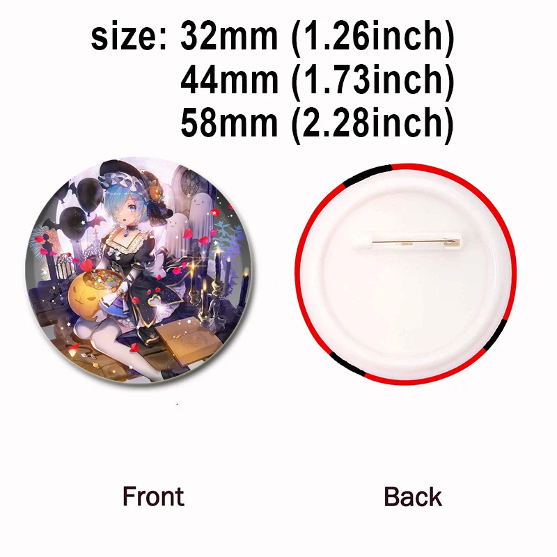 Ram Rem Natsuki Subaru Emilia Beatrice Roswaal L Mathers Otto Suwen Cute Badge Cosplay Game Brooch Pins for Backpack Hat Jewelry - view 3