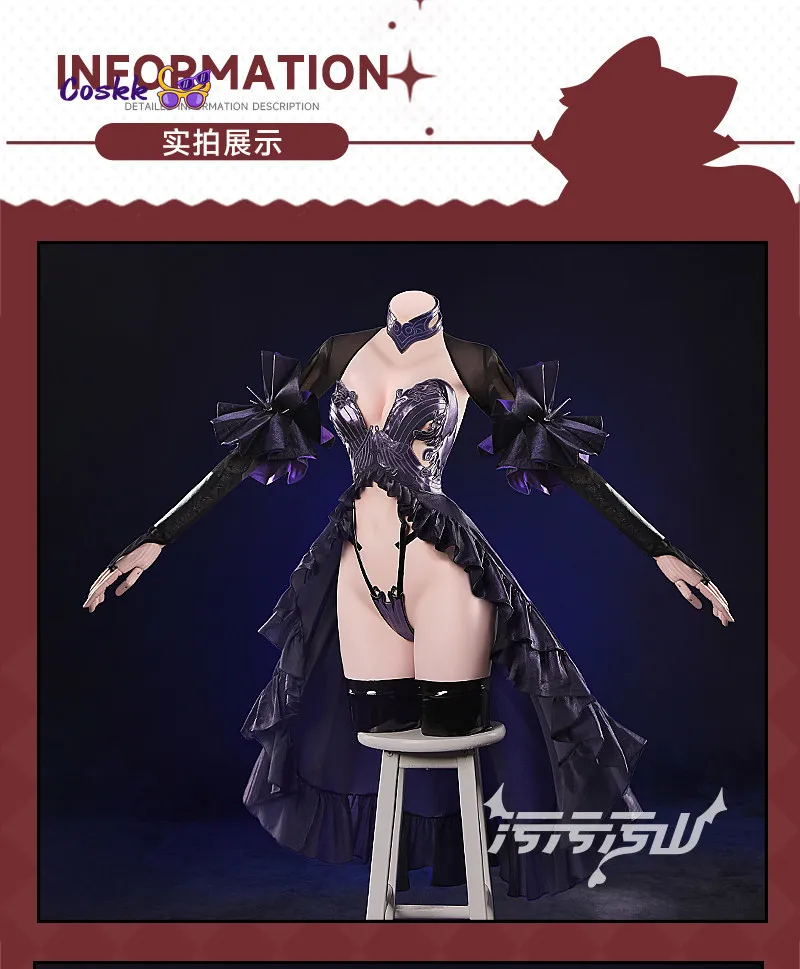 New Shuten Douji Cosplay Game Fate Fate/Grand Order Costume Halloween Christmas Role Playing woman sexy black dress hat prop view 2