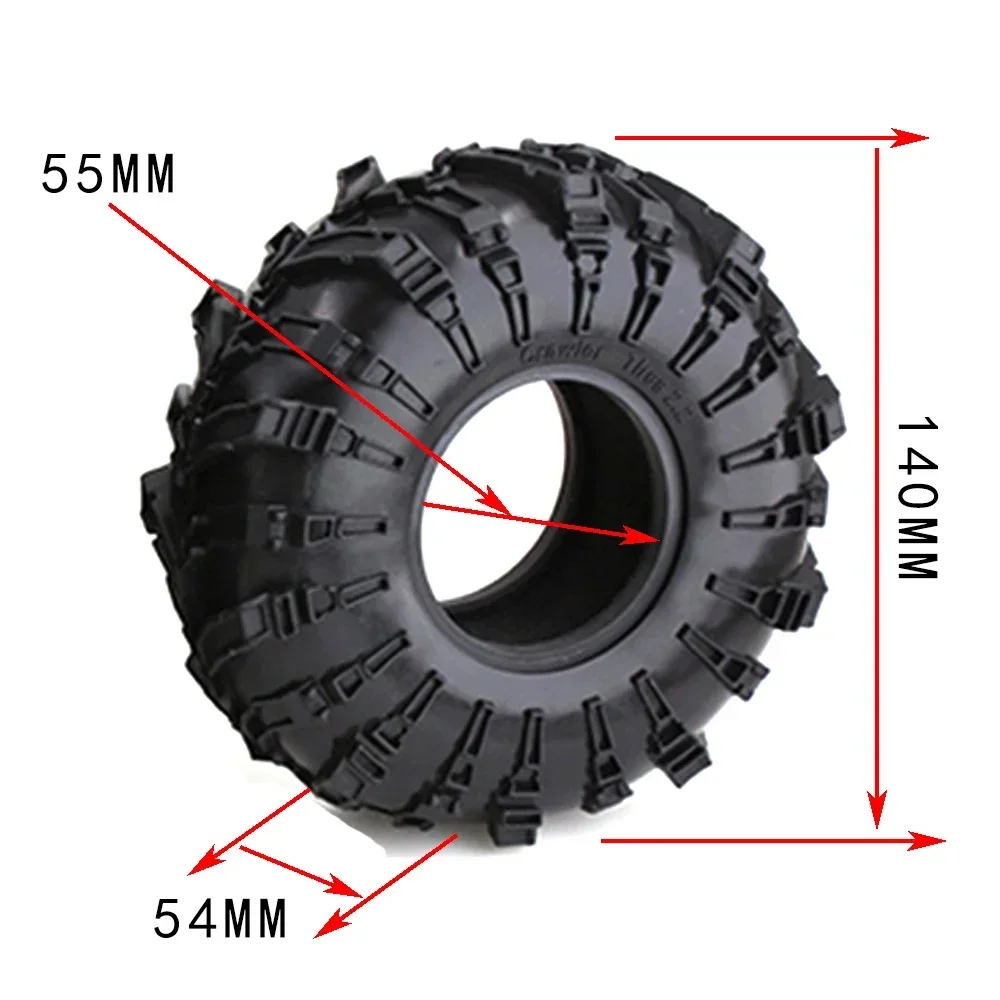 2/4 szt. 2,2-calowe gumowe opony opony do kół 1/10 Rock Buggy RC samochód gąsienicowy oś SCX10 90046 TRX4