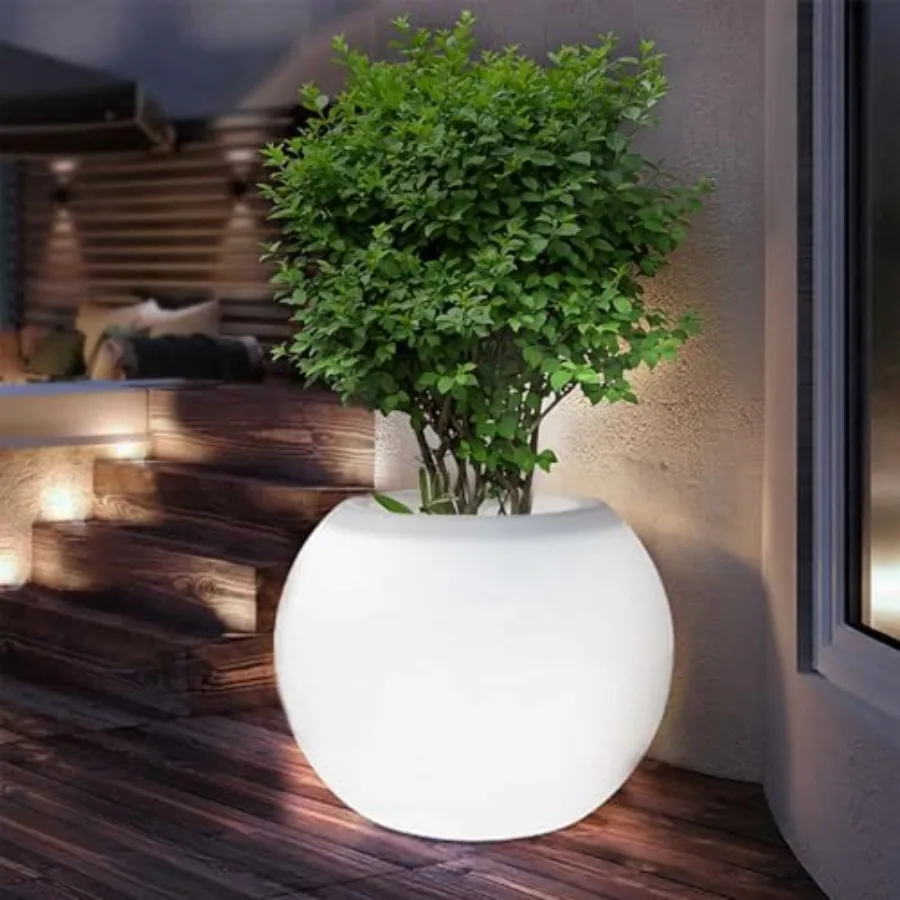 

Led Pot Lights, Outdoor Water-Resistant Planter with Light, Led Planters for Lawn, Garden, Patio, Park, Perfect for Outdoor Dec