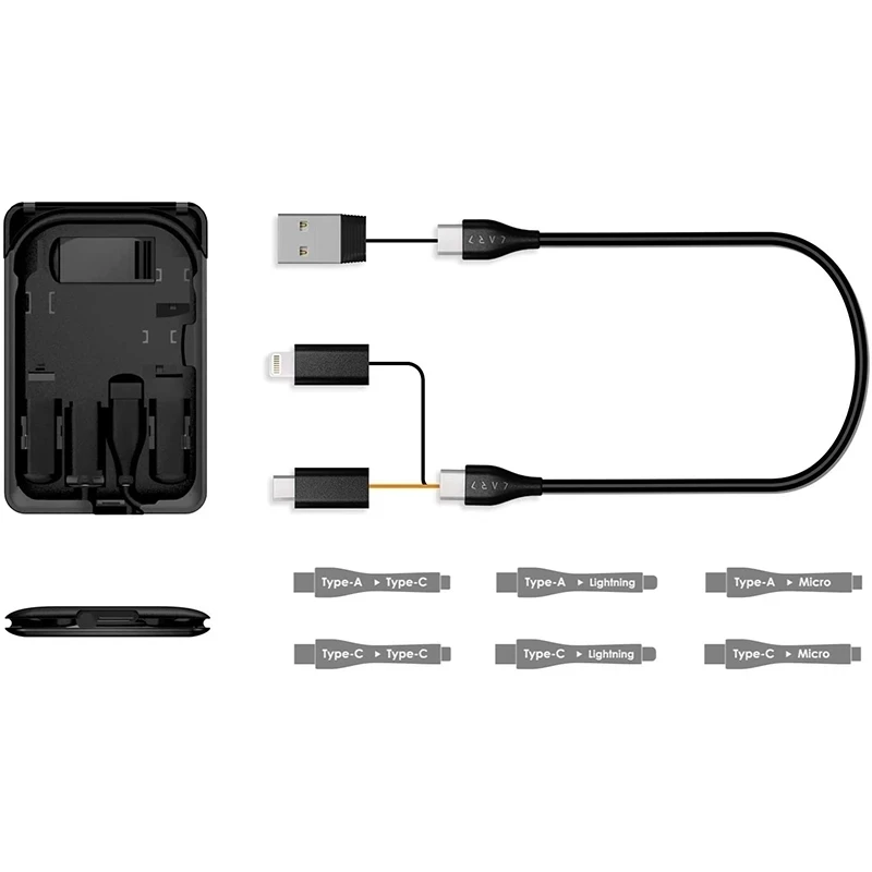 KableCA Light Urban Survival Card Universal Wireless Charger Travel Slot Cable Storage Portable Multifunction,Conversion Head