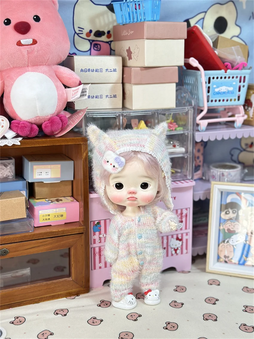 BJD Doll Baby Clothes Toy Big Head Diandian Onesie Cute Colorful Gorgeous Pink Soft Pants Coats Doll Accessories (no doll)