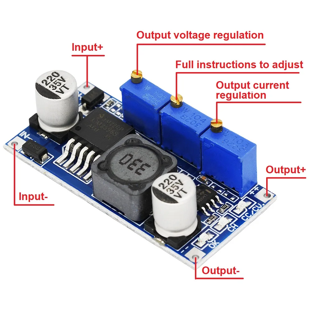 LM2596 LM2596S DC-DC 4.5-40V CC CV Adjustable Step-down Power Supply Module LED Driver Battery Charger Constant Current Voltage