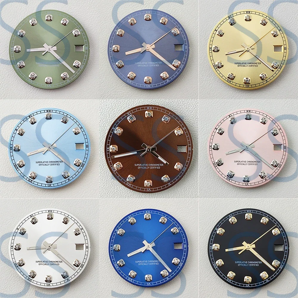 28.5mm NH35 dial hands S dial diamond nh35 Watch Dial Modified needles for Datejust NH35/NH36 Automatic Movement accessories