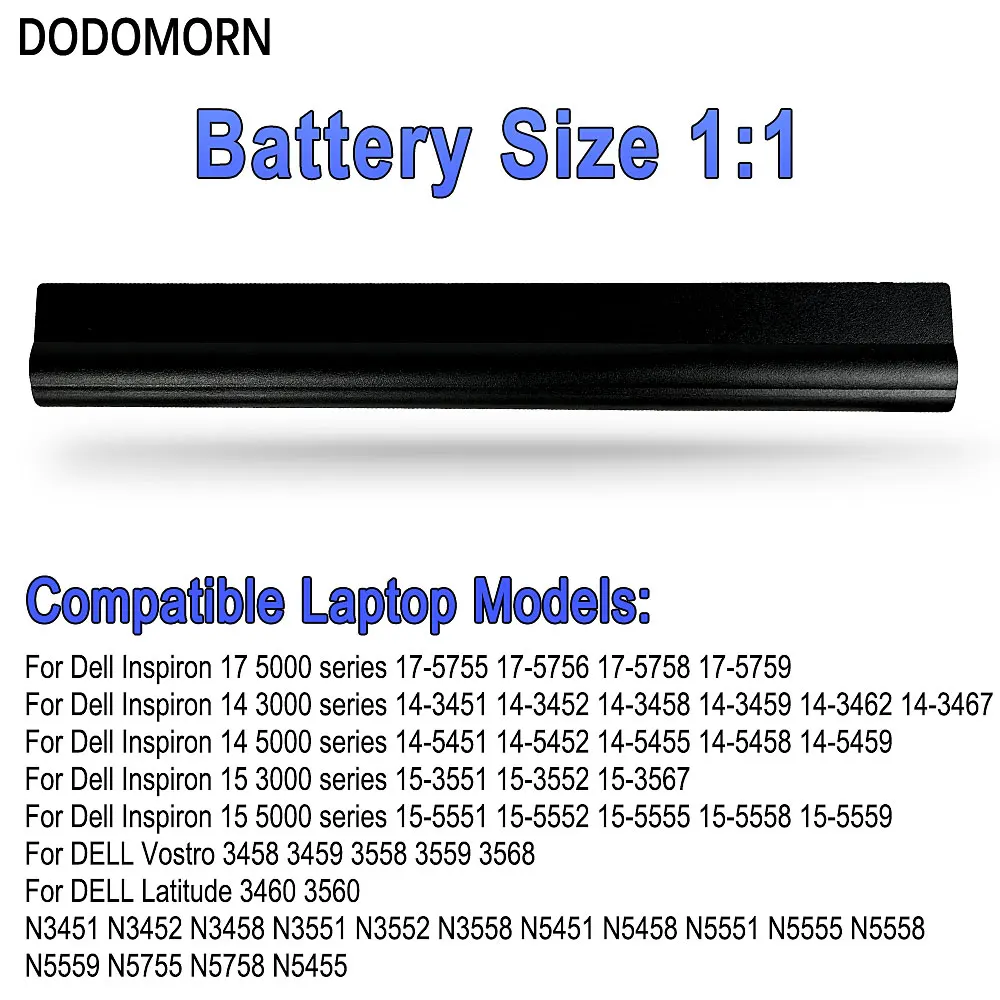 DODOMORN New M5Y1K Battery For Dell Inspiron 15 3000 Series 15-3551/3552/3567 15 5000 Series 5551/5552/5555/5558/5559 In Stock