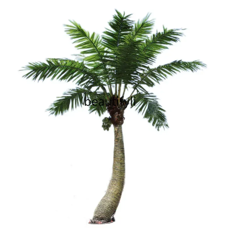 

Simulated coconut tree large indoor decoration outdoor fiberglass fake, water park shopping mall seaweed, palm tree