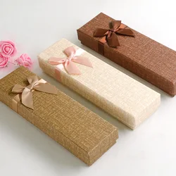 30Pcs Long Rectangle For Pen Necklace Jewelry Box Hard Paper Box Bow Paper Box Cute Packaging Box Engagement Gift Wholesale