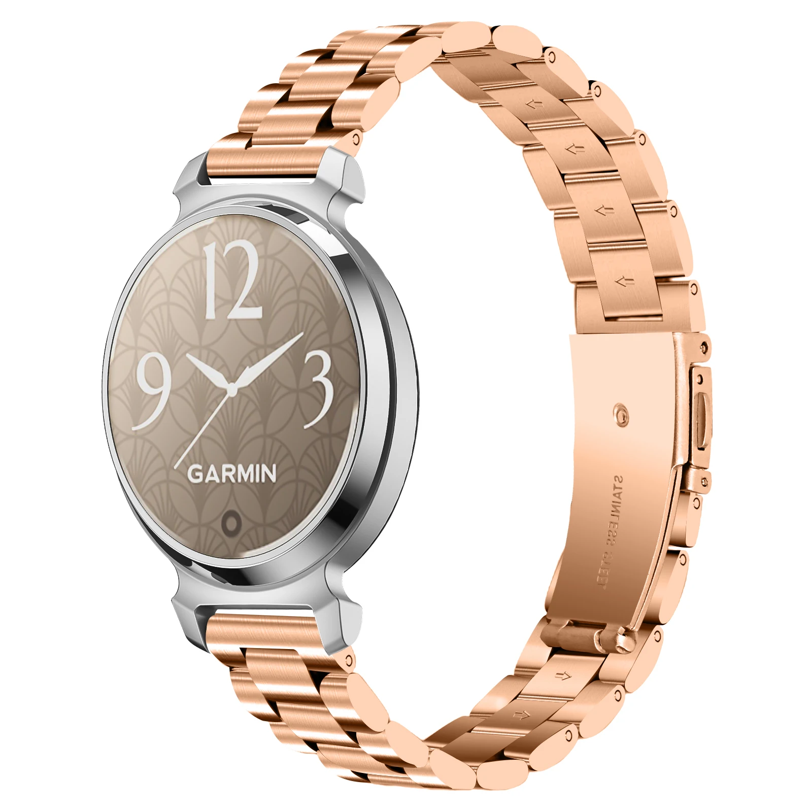 14mm For Garmin Lily2 Watchband Stainless Steel Women Men Slim Three-Beads Metal Bracelet Strap For GARMIN Lily 2 Band