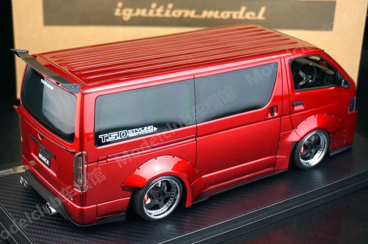 IG 1:18 Hiace T.S.D MPV JDM Simulation Limited Edition Resin Metal Static Car Model Toy Gift