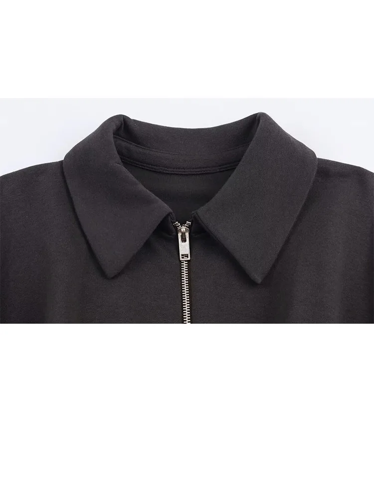 HH-Chaqueta Bomber de franela con solapa de Metal y bolsillo lateral para mujer, conjunto de dos piezas con cinturón y pantalones con cordón, decoración de primavera