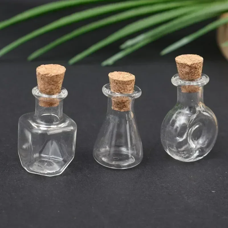 Mini-Zauberfläschchen DIY Puppenhaus Dekorative Gläser Modell für Festival Hochzeit Party Dekoration Mini-Glasflaschen mit Korkverschluss – Detail 7