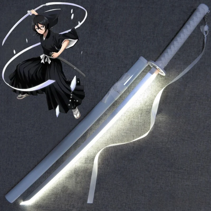 39in/100cm Bleach Katana Led Light Luminou Sword Anime Ichigo Cosplay Prop Ninja Knife Real Japanese Katana Bright Samurai Sword
