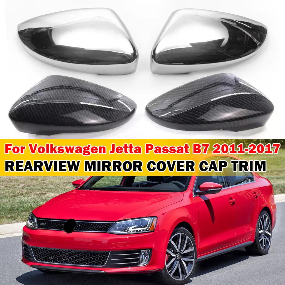

2PCS For Volkswagen VW Jetta Passat B7 2011-2017 Rearview Side Mirror Cover Wing Cap Exterior Door Rear View Trim Car Decoration