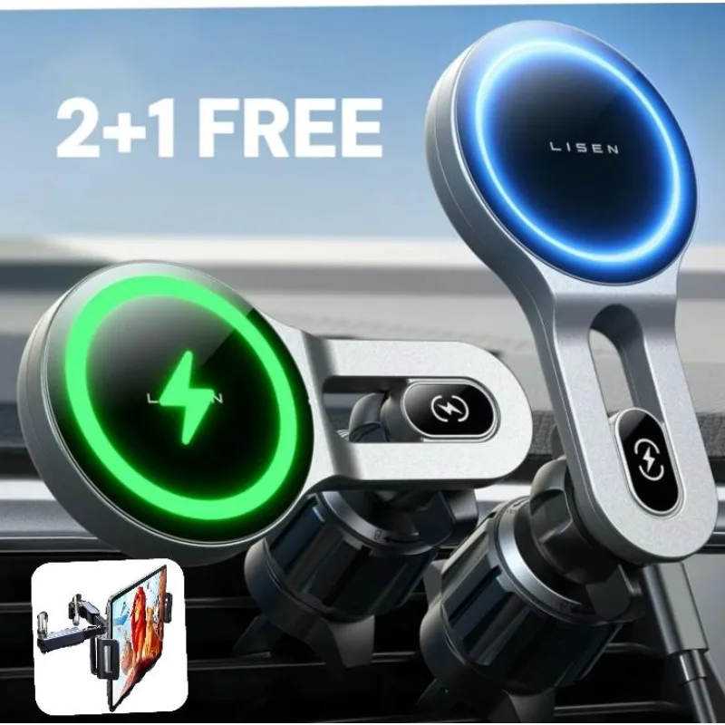 

LISEN 15W MagSafe Car Mount Charger, Magnetic Wireless Phone Holder, Vent Mount for iPhone 16/15/14/13/12 Pro Max