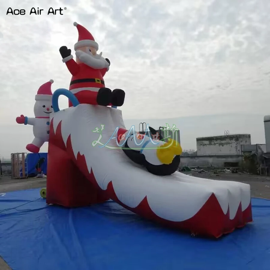 

Hot Sale Oxford Cloth Durable Inflatable Christmas Santa Snowman Slide for Xmas Decoration