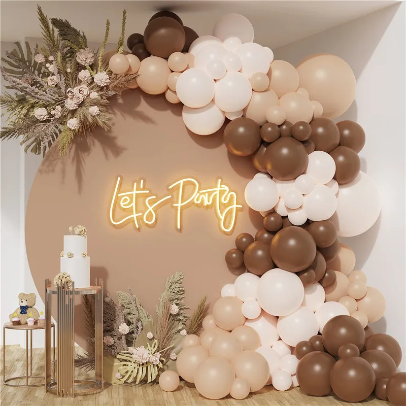 

Brown Balloons Garland Arch Kit Double-Stuffed Nude Balloons Woodland Teddy Bear Baby Shower Birthday Party Decoration