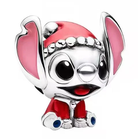 Potdemiel Disney 925 Silber Stitch Charms Anhänger Perlen Passend für 3mm Original Halskette Armband DIY Damen Geburtstagsfeier Edles Geschenk