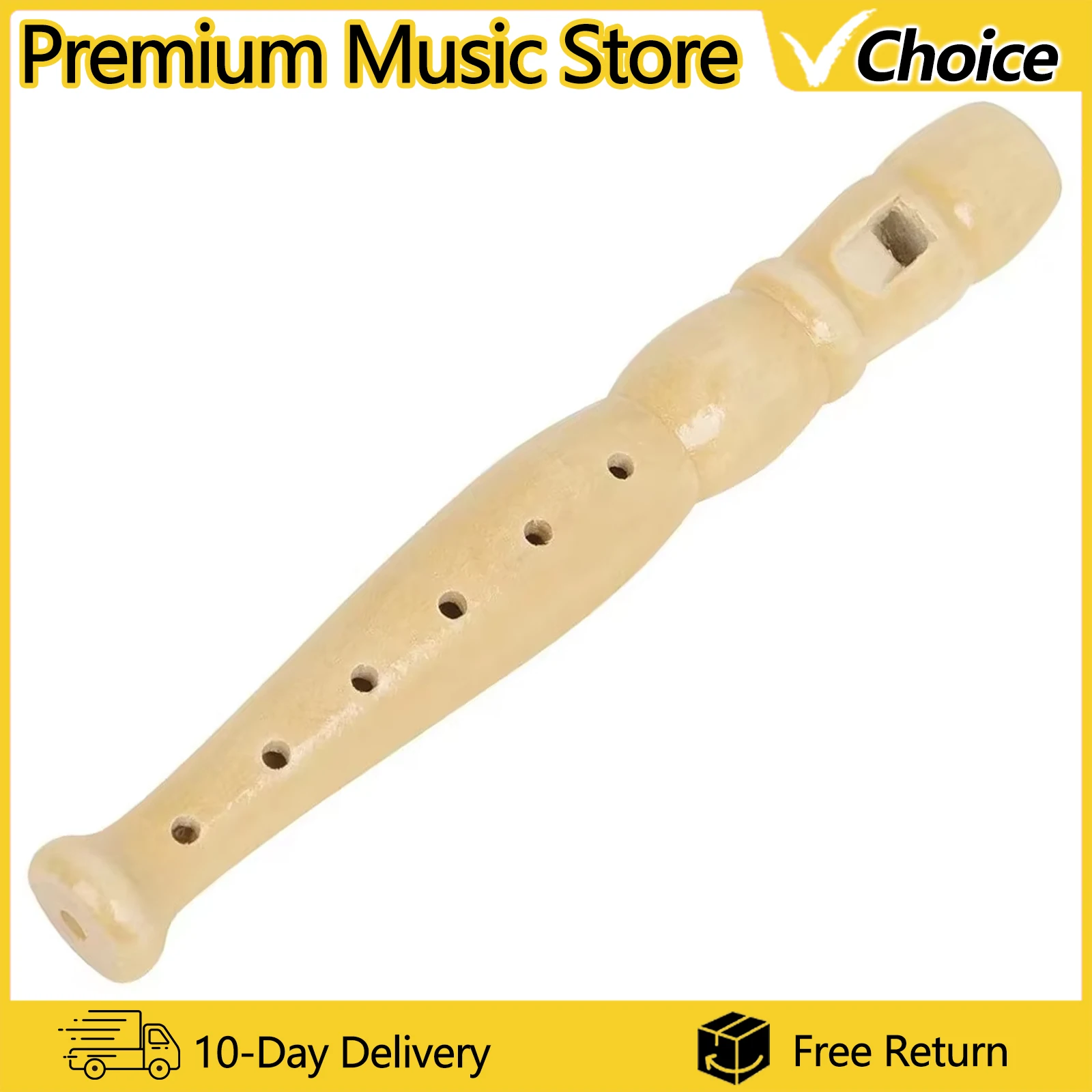 Wooden Piccolo 6-Holes Treble Short Flute Kids Exercises for Early Learning Playing Orff Musical Instrument for Children's Gift