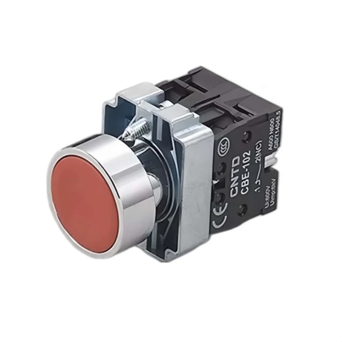CXB2-BA 22mm Push Button Switch Flat Head Momentary Latching 1NO+1NC 10A 600V Silver Contact Red Green IP65 XB2 Compatible Panel
