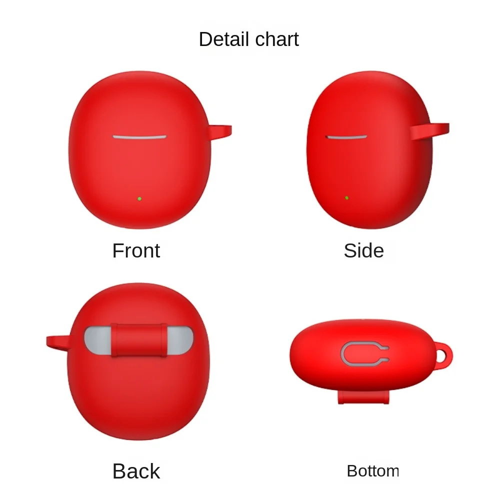 

Soft Earphone Case Anti-drop with Hook Protector Cover Silicone Dustproof Protective Sleeve for IQOO TWS Air2/VIVO TWS AIR2