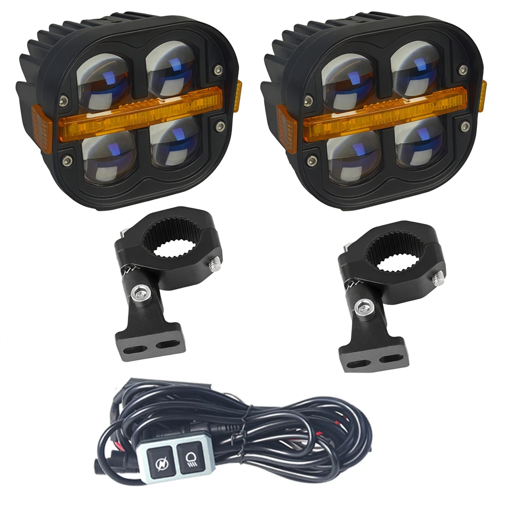 4 "LED Werklamp Spotlight mistlamp Rijden Lamp Dual Kleur DRL Voor BMW R1200GS R1250GS F800 F850 F900 motorfiets SUV ATV UTV