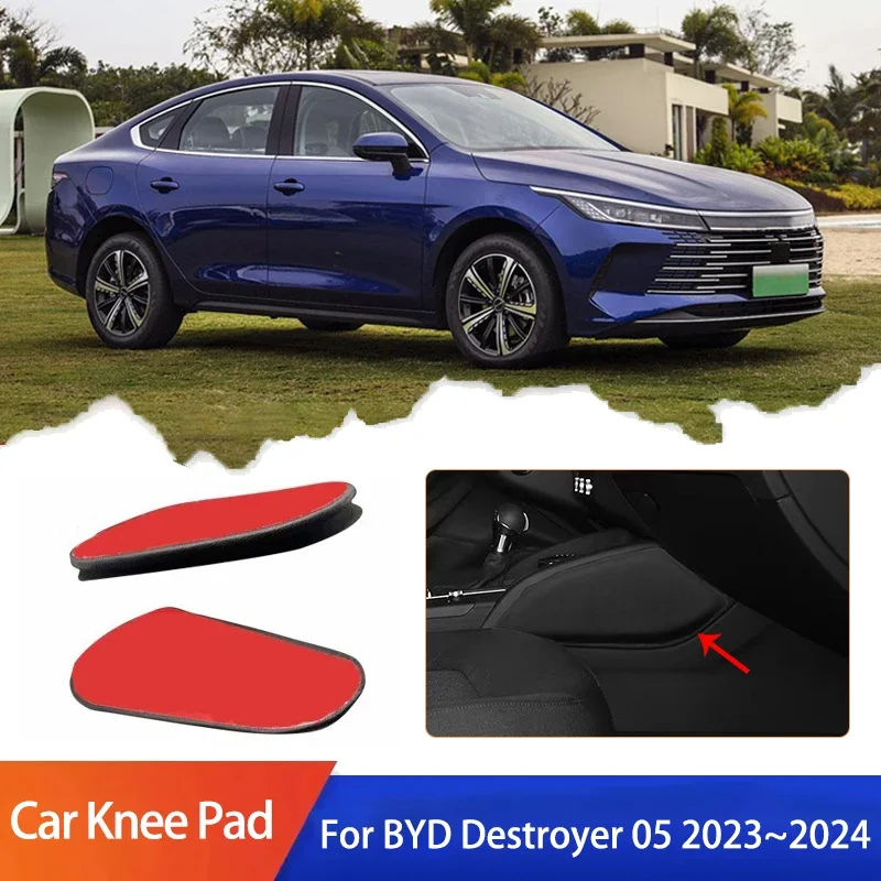 

For BYD Destroyer 05 Chazor King 2023~2024 Car PU Lether Center Control Leg Knee Rest Cushions Elbow Pad Thigh Support Cushion