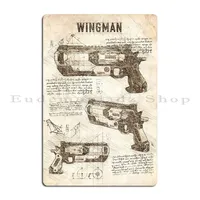 Apex Legends Wingman Weapon Sketch Amberskipper Metal Signs Club Party Personalized Wall Mural Garage Tin Sign Poster