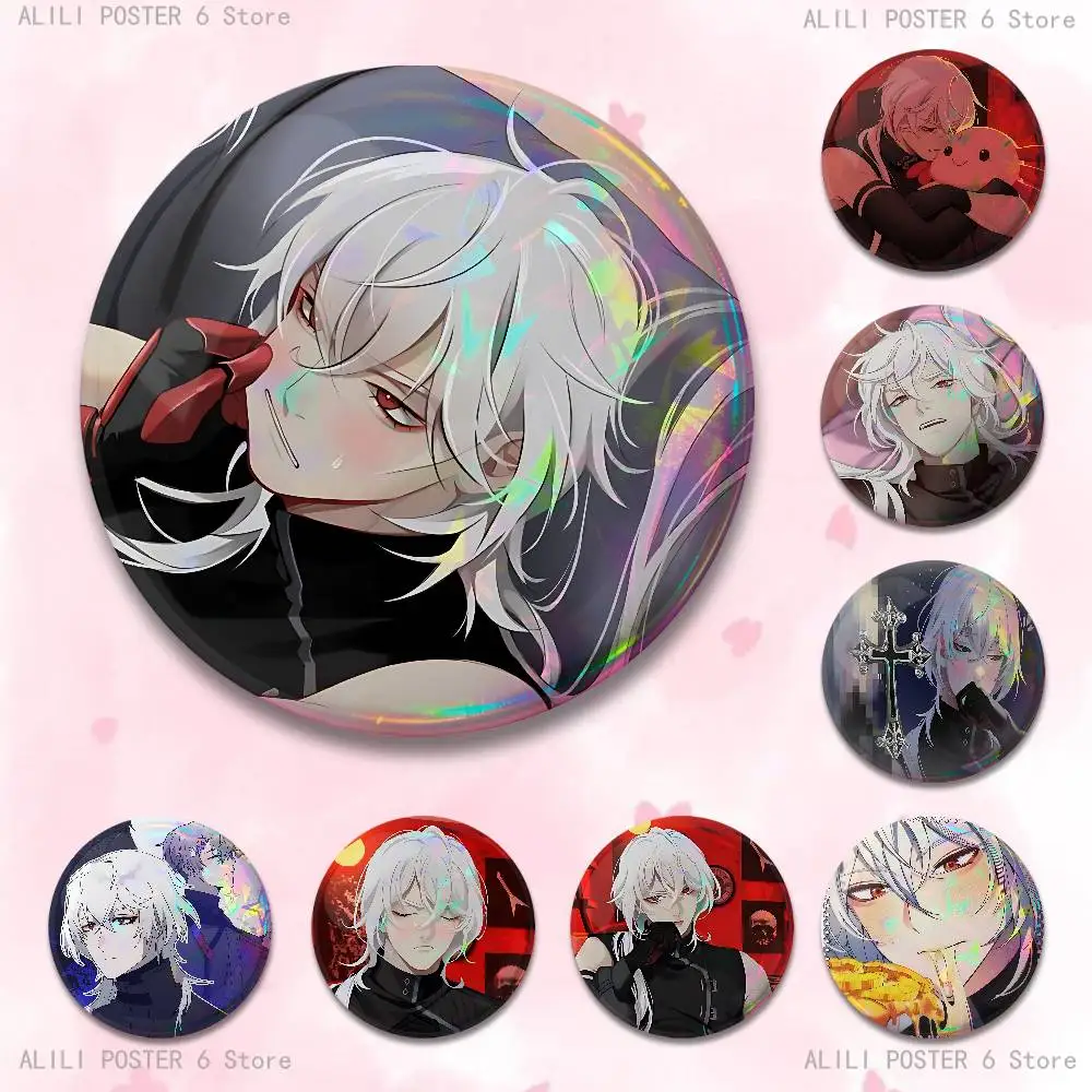 A D-Date with D-Death Casper Badges 25 32 44 58 75 mm Round Cosplay Pin Bag Decor Fans Collect Friends Gifts Brooch Souvenir
