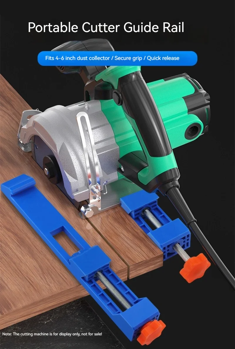 Upgrade Portable Cutting Machine Base, Adjustable Circular Saw Guide Rail with ABS Plate & Lock Clamps for Woodworking Projects