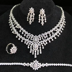 GODKI Luxury 4PCS Saudi Arabia Jewelry Sets For Women Wedding Cubic Zirconia Chokers Dubai Bridal Jewelry Set 2020