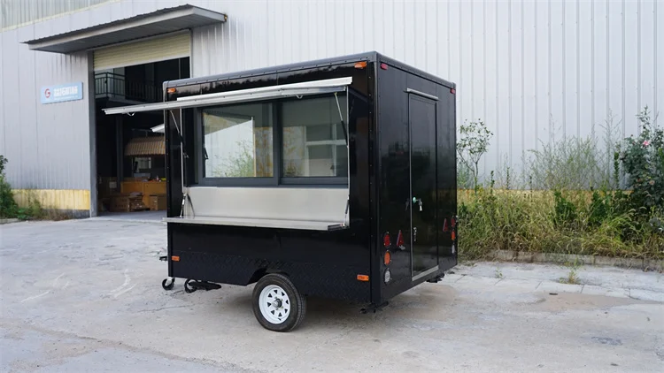 USA custom mobile trailer NSF 3 compartment water sinks 1 hand wash ink unique food cart design