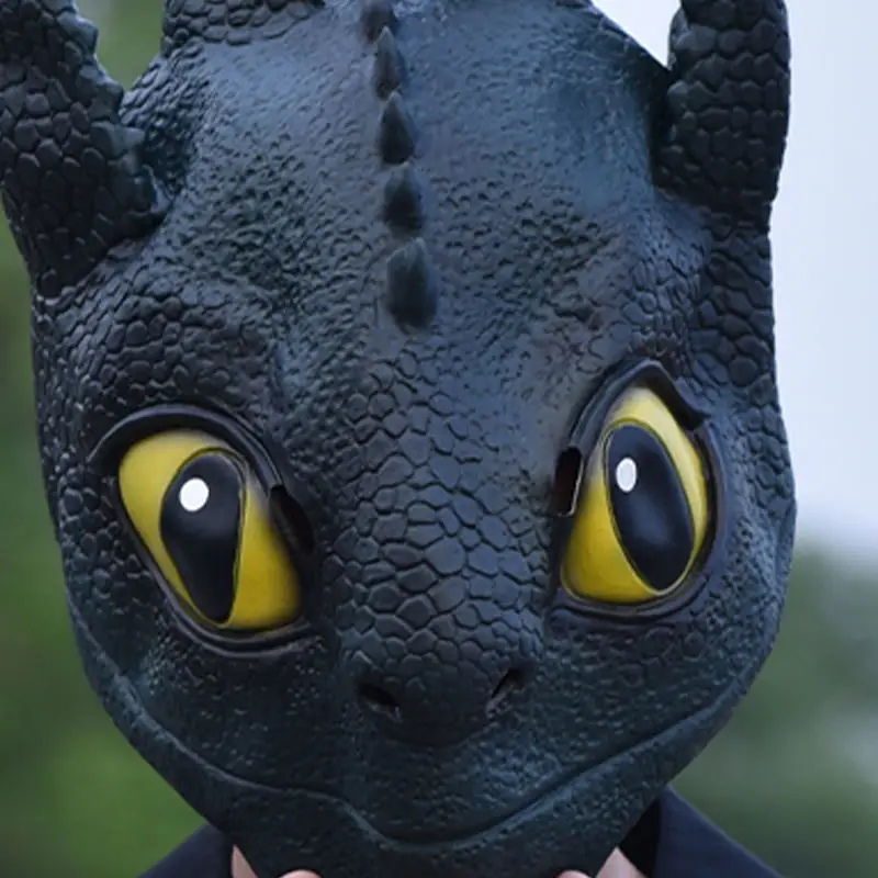 Train Your Dragon 3 Night fury Toothless baby face Train Your Dragon Black Dragon cartoon latex mask head cover