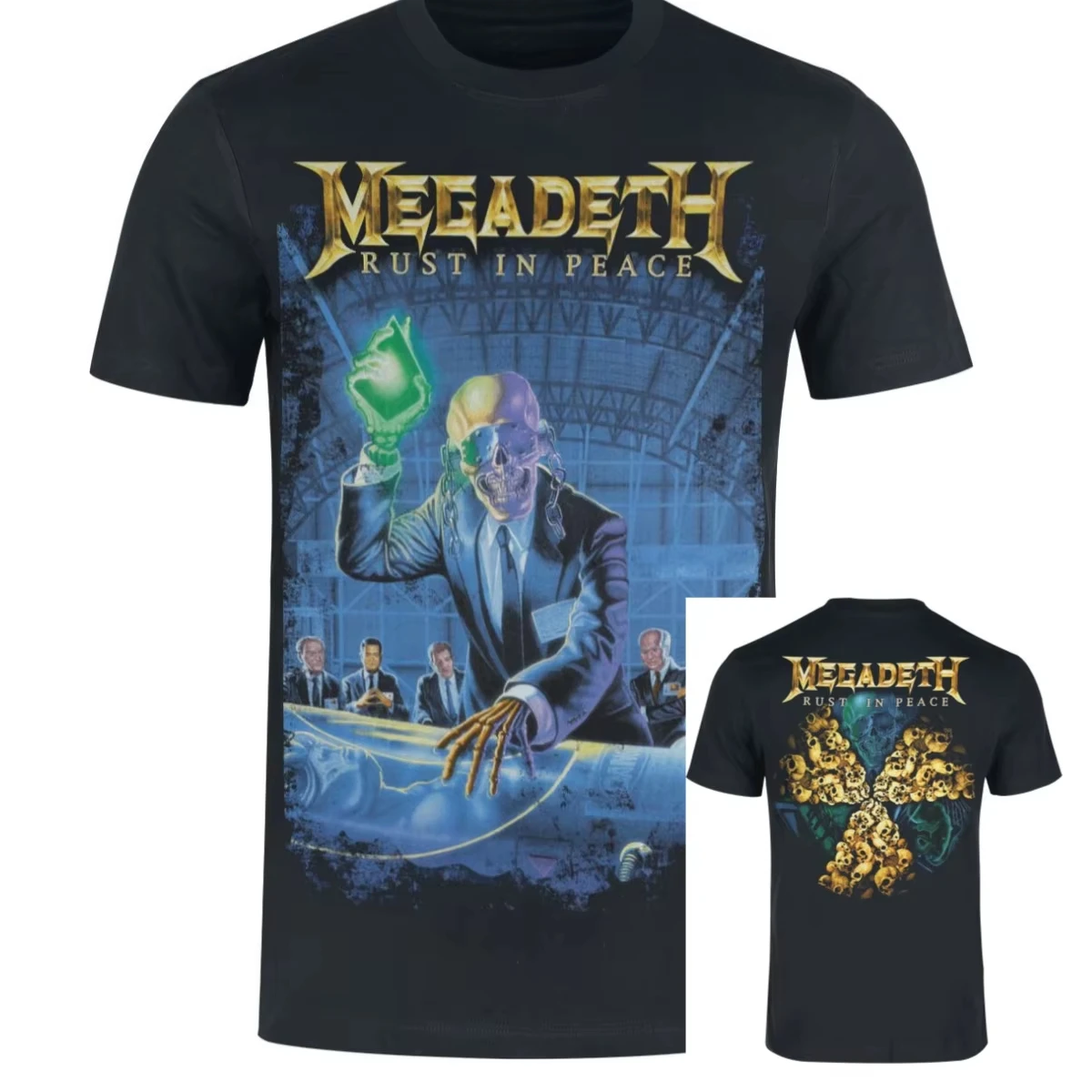 Rust in Peace Vic Rattlehead Hangar 18 Megadeth Band T-Shirt Cotton Graphic Tee Men Women Summer Streetwear