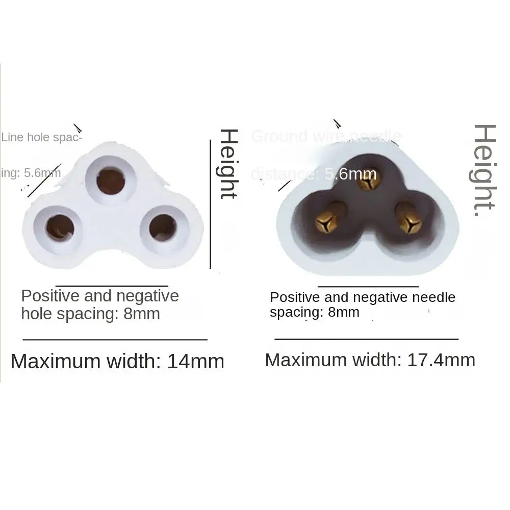 2pcs PVC Plastic LED Lamp Connecting Wire Copper 3Pin T5 Tube Male and Female Connecting Wire Extension Wire White