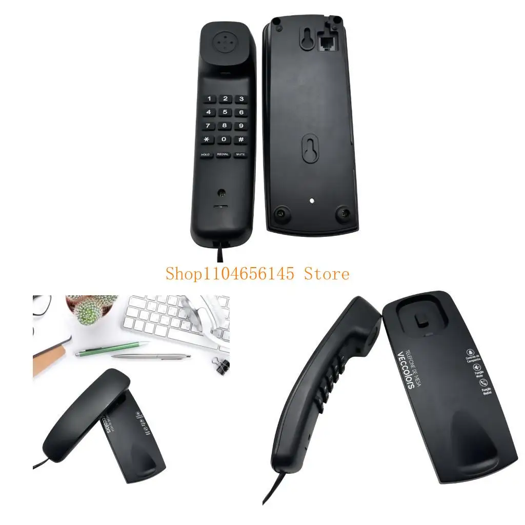 5asd Wall Mountable Corded Telephone Desktop House Phone Seniors Caller Big Button