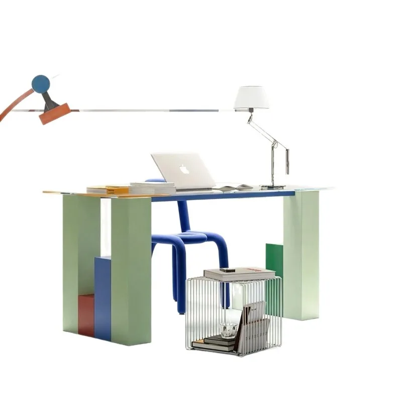Colored desk glass computer desk   desk writing   y