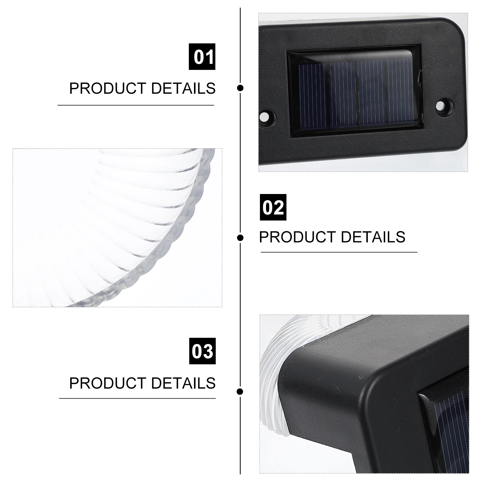 4 قطعة تعمل بالطاقة الشمسية في الهواء الطلق وحدة إضاءة LED جداريّة ضوء مقاوم للماء مصباح الحديقة لممر سطح الممر فناء مسار سياج الإضاءة ديكور #4