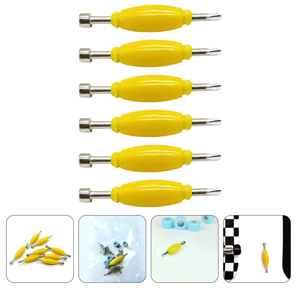 

6 Pcs Stubby Screwdriver Skateboard Double Heads Screwdrivers Nut Fingerboard Repair Parts